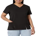 Dickies Women's Xtreme Stretch V-neck Scrubs Shirt, Black, XX-Small