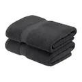 Superior 900 GSM Luxury Bathroom Towels, Made of 100% Premium Long-Staple Combed Cotton, Set of 2 Hotel & Spa Quality Bath Towels - Charcoal, 30" x 55" Each