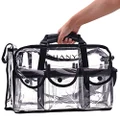 SHANY Cosmetics Clear Makeup Bag, Pro Mua Round Bag with Shoulder Strap, Large