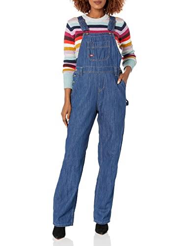 Dickies Women's Denim Bib Overall, Medium Stonewashed Denim, Medium