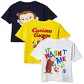 Curious George Little Boys' Toddler Boys T-Shirt 3-Pack, Assorted, 4T