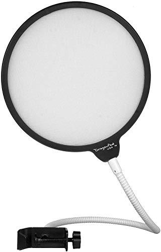 Dragonpad USA 6" Microphone Studio Pop Filter with Clamp - Black on White