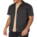 Dickies Men's Short-Sleeve Flex Twill Work Shirt, Black, Medium