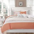 Madison Park MP13-2799 Dawn 6 Piece Cotton Percale Quilted Coverlet Set, Coral