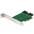 StarTech PEXM2SAT32N1 M.2 Adapter - 3 Port - 1 x PCIe (NVMe) M.2-2 x SATA III M.2 - SSD PCIE M.2 Adapter - M2 SSD - PCI Express SSD