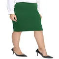 Urban CoCo Women's Elastic Waist Stretch Bodycon Midi Pencil Skirt (XL, Emerald Green)