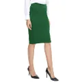 Urban CoCo Women's Elastic Waist Stretch Bodycon Midi Pencil Skirt (XL, Emerald Green)