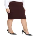 Urban CoCo Women's Elastic Waist Stretch Bodycon Midi Pencil Skirt (L, Burgundy)