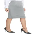 Urban Coco Women's Elastic Waist Stretch Bodycon Midi Pencil Skirt, Light Gray, Medium
