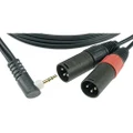 Klotz AY9A-0200 Lightweight Y-Cable with Right Angled Mini Jack Plug 3.5 mm to 2 x XLR Male connectors