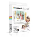 Polaroid POLZL3X440 3.5 x 4.25 inch Premium Zink Border Print Photo Paper (40 Sheets) Compatible with Polaroid POP Instant Camera & Polaroid 3x4 Printer, White