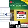 Avery L7063 Heavy Duty Labels, White, 99.1 x 38.1 mm, 350 Labels (959063 / L7063)