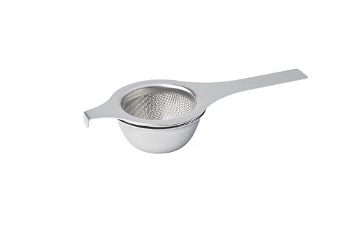 Avanti Deluxe Double Weave Mesh Tea Strainer with Handle and Drip Bowl, Silver
