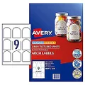 Avery Textured Arched Labels for Laser Printers, 57.2 x 77 mm, 90 Labels (980003 / L7118)