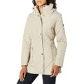 Calvin Klein Women's Mid-Weight Diamond Quilted Jacket (Standard and Plus), Barley, Large