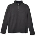 Nautica Men's Solid 1/4 Zip Fleece Sweatshirt, Charcoal Heather, X-Large