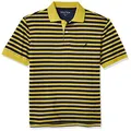 Nautica Men's Classic Fit 100% Cotton Soft Short Sleeve Stripe Polo Shirt, Mustard Field, Small