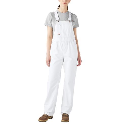 Dickies Women's Denim Bib Overall, White, Small