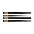 Avanti Alloy Chopsticks with Gold Trim 4 Pairs Set Black/Gold