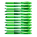 Pentel Energel-X Liquid Gel Pen 0.7mm Medium Nib Light Green Barrel Light Green Ink, Box of 12 Pens (BL107-K)