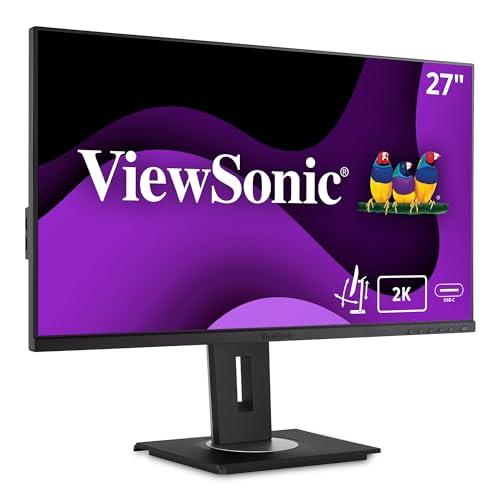 ViewSonic VG2755-2K 24 Inch IPS 1440p Monitor with USB C 3.1, HDMI, DisplayPort and 40 Degree Tilt Ergonomics for Home and Office