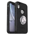 OtterBox Bundle: Commuter Series Case for Series Case for iPhone XR - (Black) + PopSockets PopGrip - (Dove White Marble)