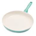 GreenPan Rio Healthy Ceramic Nonstick 10" Frying Pan Skillet, PFAS-Free, Dishwasher Safe, Turquoise