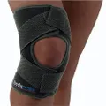 Body Assist Deluxe Thermal X-Lock Knee Wrap, Black Medium