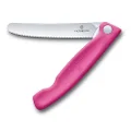 Victorinox Swiss Classic Foldable Paring Knife with Wavy Edge, 11 cm Blade Length, Pink One Size