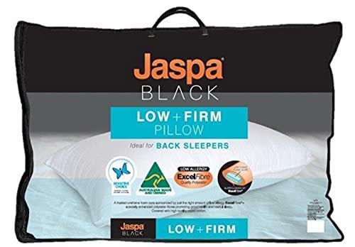 Jaspa Black Low and Firm Pillow, White, 1 Count (Pack of 1)