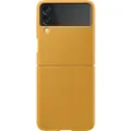 Samsung Galaxy Z Flip3 Leather Cover, Mustard
