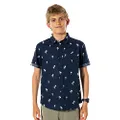 Rip Curl Boy's Paradise Palms Shirt, Size 8, Navy