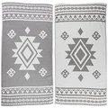 Bersuse 100% Cotton Uxmal Dual-Layer Handloom Turkish Towel - 39X71 Inches, Silver Gray