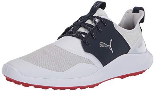 PUMA Men's Ignite Nxt Lace Golf Shoe, White-Silver-peacoat, US 11.5
