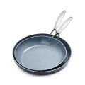 GreenPan Valencia Pro Hard Anodized Induction Safe Ceramic Nonstick, Frying pan Set, 26cm and 30cm, Gray
