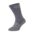 SEALSKINZ Unisex Waterproof All Weather Mid Length Sock, Navy Blue/Grey Marl, Large