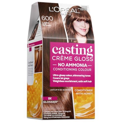 L'Oreal Paris Casting Crème Gloss Semi-Permanent Hair Colour - 600 Light Brown (Ammonia Free)