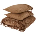 Linen House Dunaway Timber DB Quilt Cover Set, Brown, Double, 01702H761