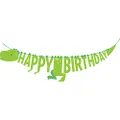 Creative Converting Boy Dino Party Decor Happy Birthday Shaped Ribbon Banner, 15 cm Size