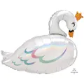 Anagram SuperShape Holographic Iridescent Swan P40 Foil Balloon, Multicolour