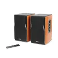 Edifier R1380DB 2.0 Active Bookshelf Speakers - Bluetooth, Optical, Coaxial, Line in Connection, Wireless Remote, 4inch Mid-Bass, Wooden Enclosure, 42W RMS - Brown