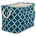 DII Polyester Container with Handles, Lattice Storage Bin, Large, Teal