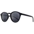 SUNGAIT Classic Round Polarized Sunglasses Retro Vintage Style UV400 (Black Frame(Matte Finish)/Grey Lens) K166HEIKHU-AU