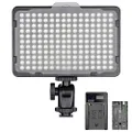 Neewer Dimmable 176 LED Video Light 5600K on Camera Light Panel with 2600mah Battery and USB Charger for Canon, Nikon, Pentax, Panasonic, Sony, and Other Digital SLR Cameras for Photography