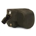 MegaGear Leica D-Lux 7 MegaGear MG1698 Ever Ready Genuine Leather Camera Case Compatible with Leica D-Lux 7 - Khaki Green Camera Case, Khaki Green (MG1698)