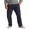 Wrangler Authentics Men's Twill Relaxed Fit Cargo Pant (Logan), Navy Ripstop, 34W x 32L