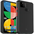 Ferilinso Anti-Fingerprint Designed for Google Pixel 5A Case, [Translucent Matte Hard PC Back with Flexible Frame] [Shock Absorbing&Scratch Resistant] [10X Anti-Yellowing]-BlackCover