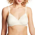 Maidenform Comfort Devotion Lace Bra, Wirefree Bra with Full Coverage, Push-Up Bra with Natural Lift, Comfortable Bra, Ivory/Shell Combo, 40D