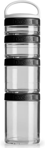 Blender Bottle GoStak Twist n' Lock Storage Jar, Black, Pack of 4