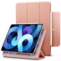 ESR for iPad Air 11 Inch Case (2024), iPad Air 5th/4th Generation Case (2022/2020), Powerful Magnetic Attachment, Slim Trifold Stand Case, Supports Pencil 2/USB-C, Durable Protection, Rose Gold